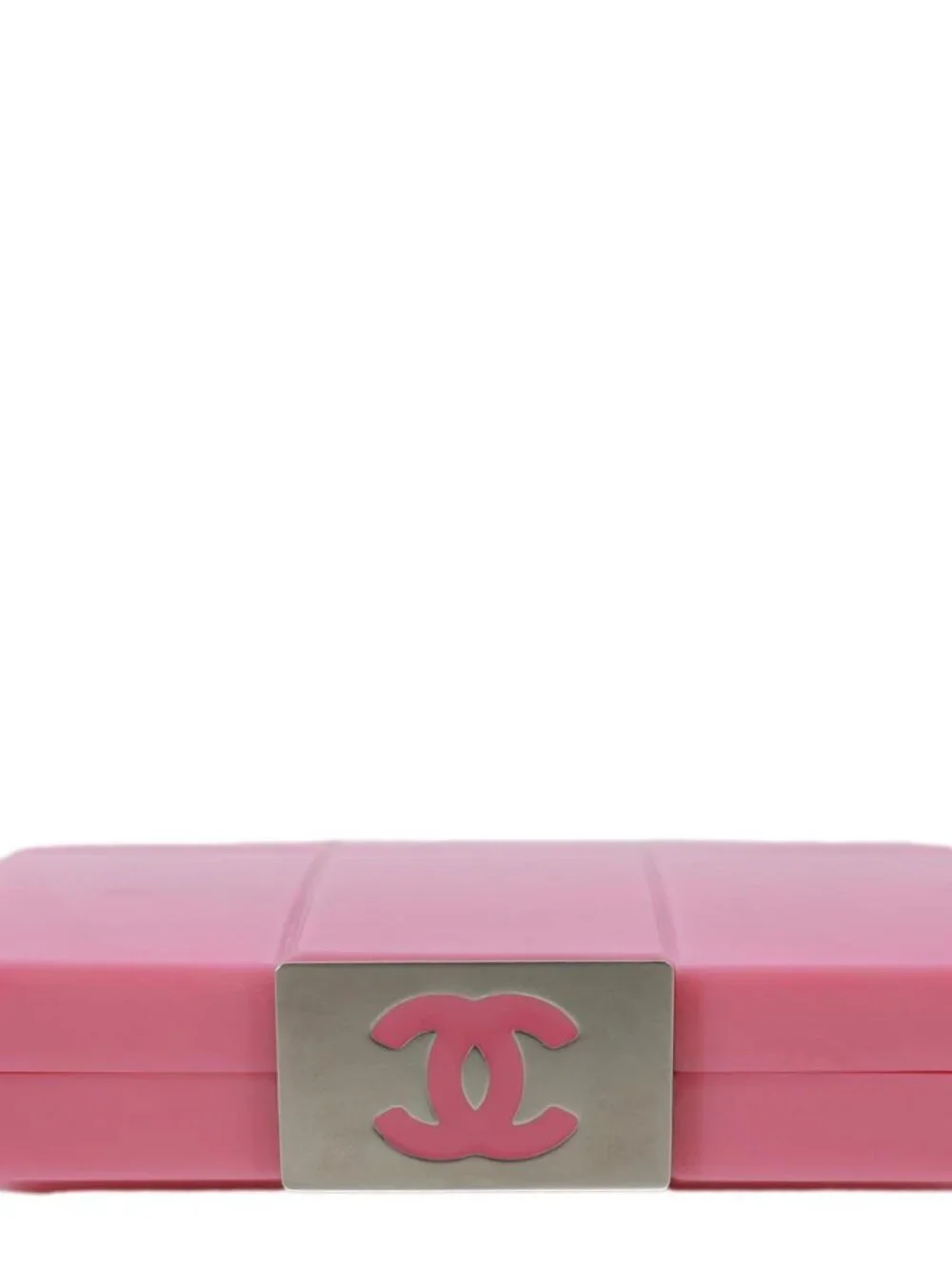 Chanel  Minaudiere Choco Bar Leather Clutch Pink